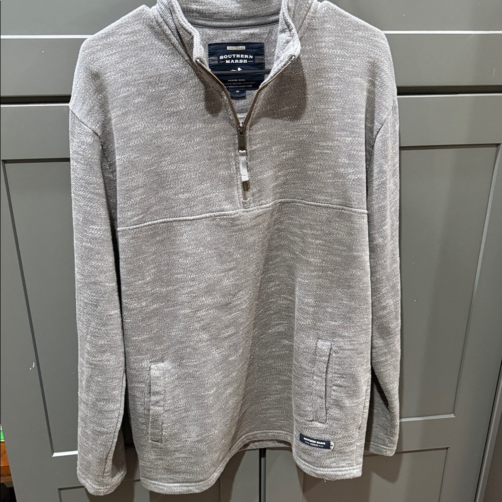 Southern Tide Men's Gray Zip-Up Sweater